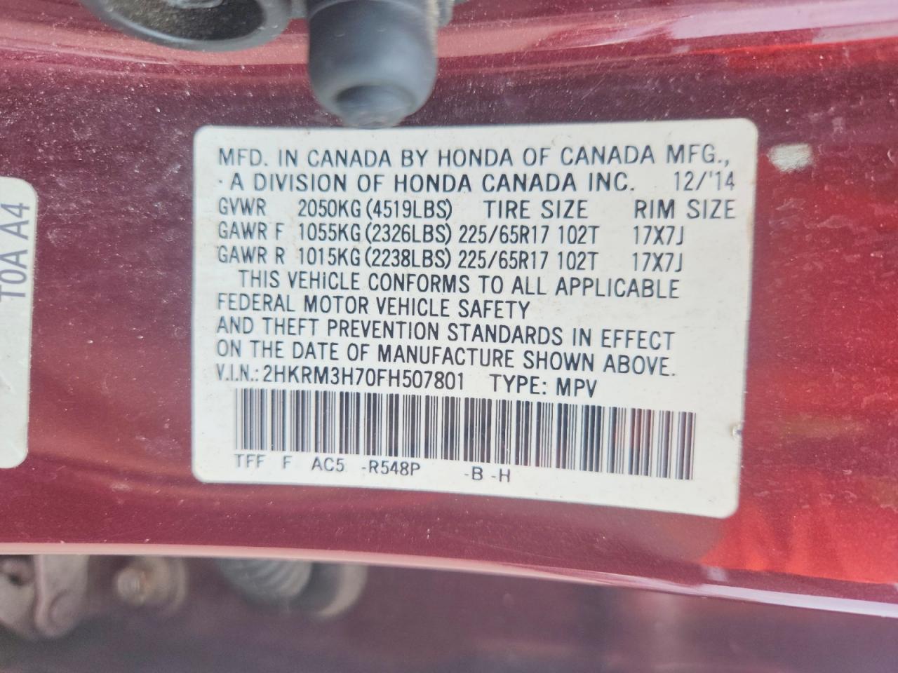 2015 HONDA CRV