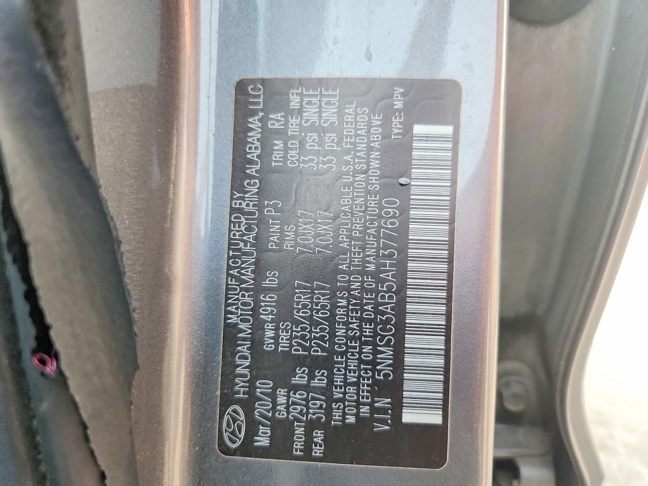 2010 HYUNDAI SANTA FE