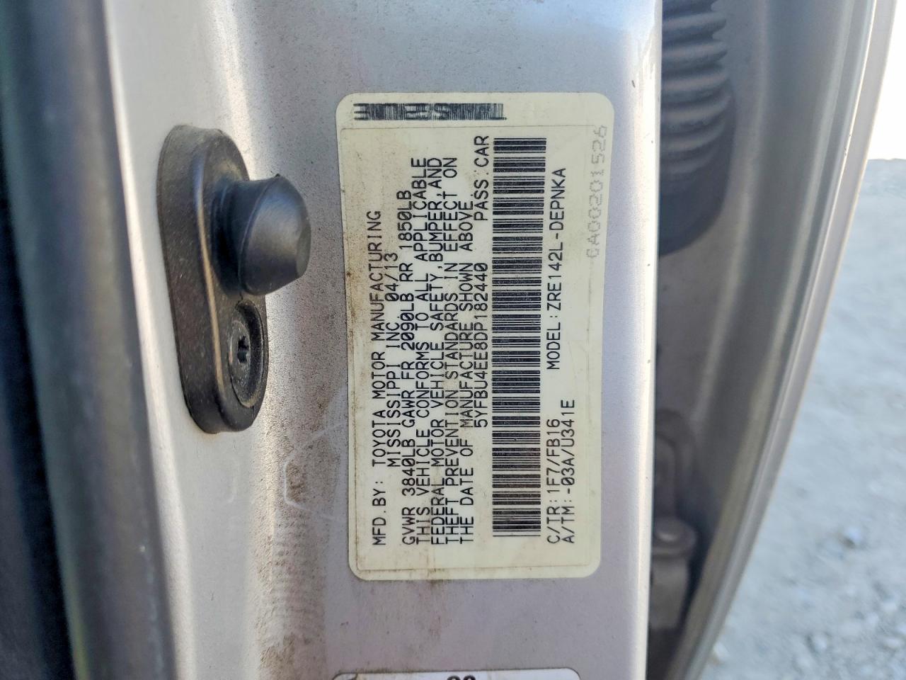 2013 TOYOTA COROLLA