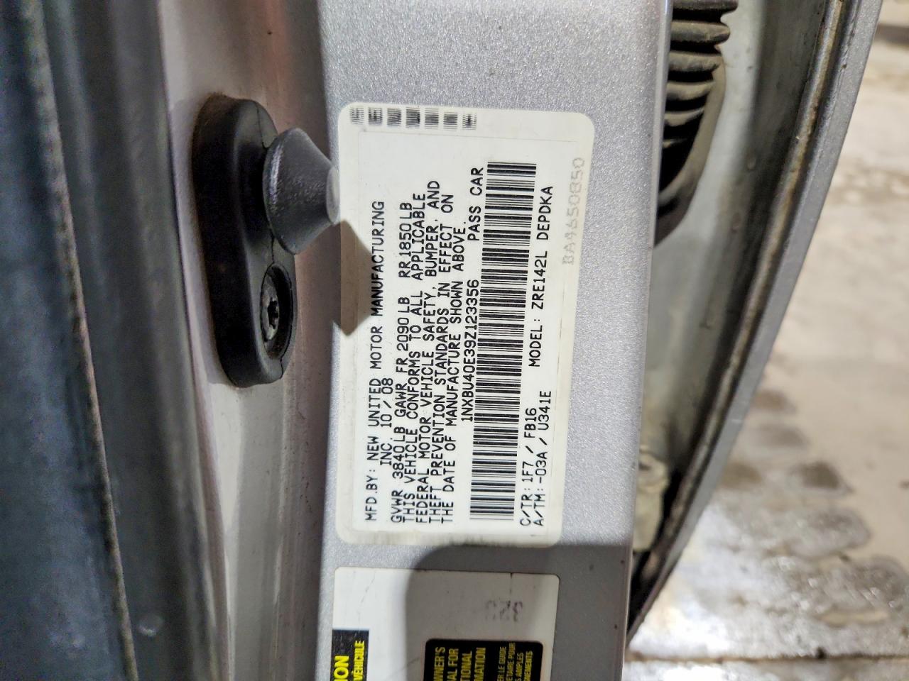 2009 TOYOTA COROLLA