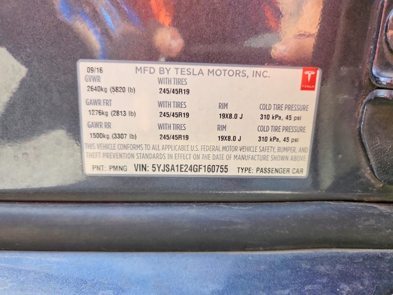 2016 TESLA MODEL S