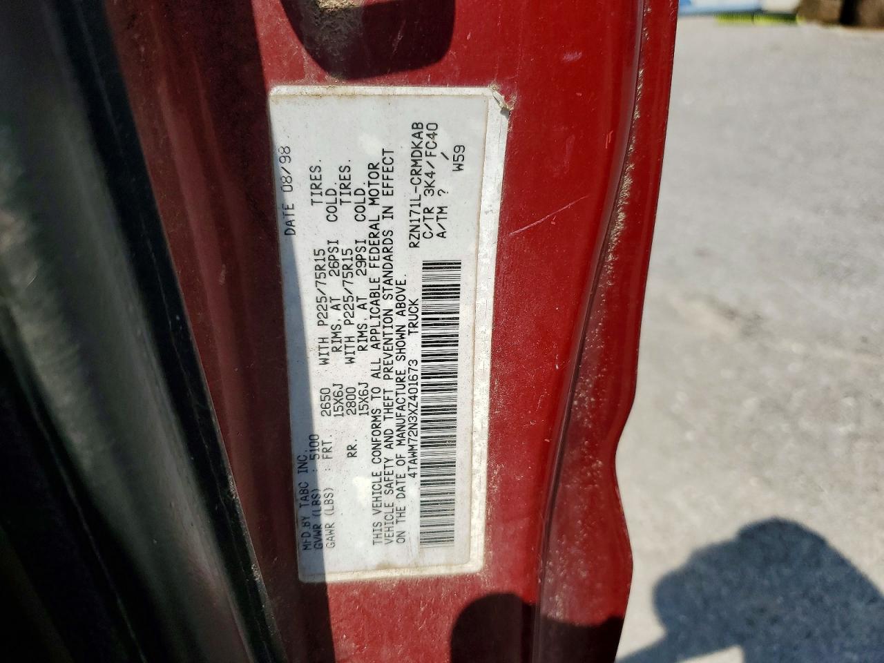 1999 TOYOTA TACOMA
