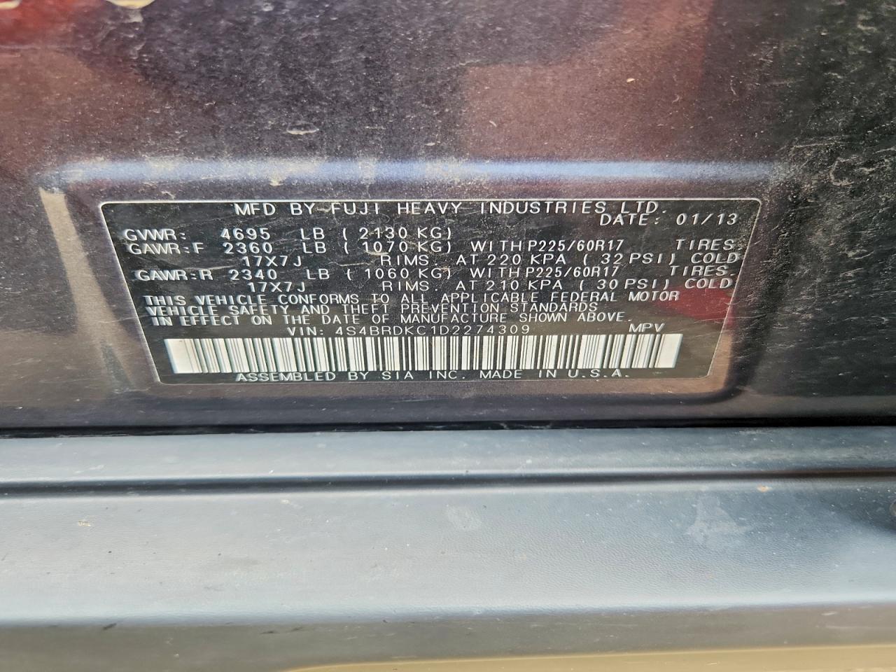 2013 SUBARU OUTBACK