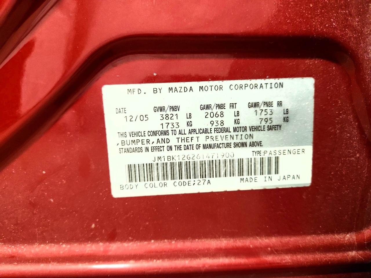 2006 MAZDA 3