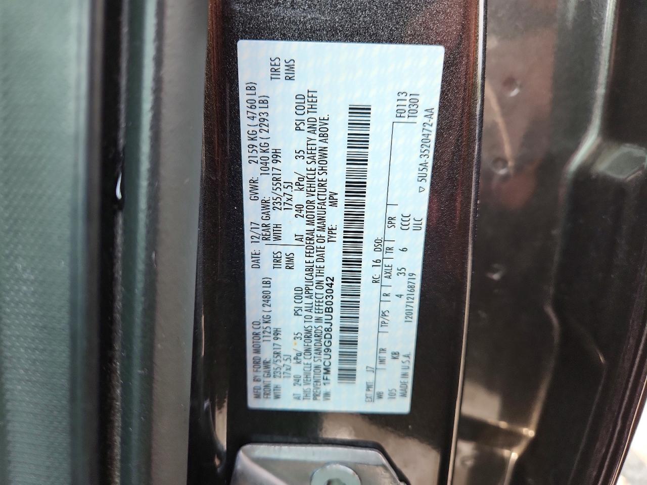 2018 FORD ESCAPE