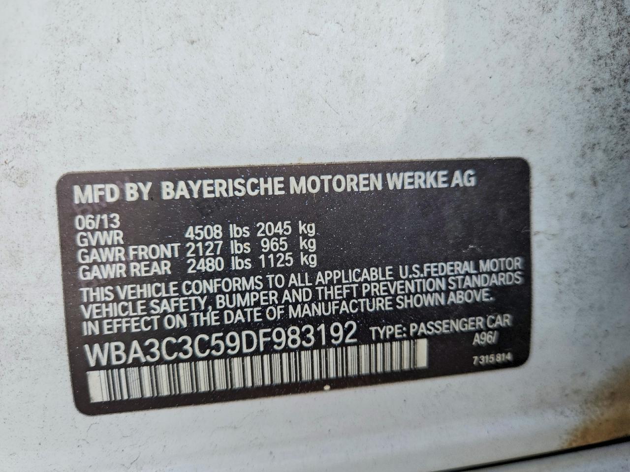 2013 BMW 3 SERIES