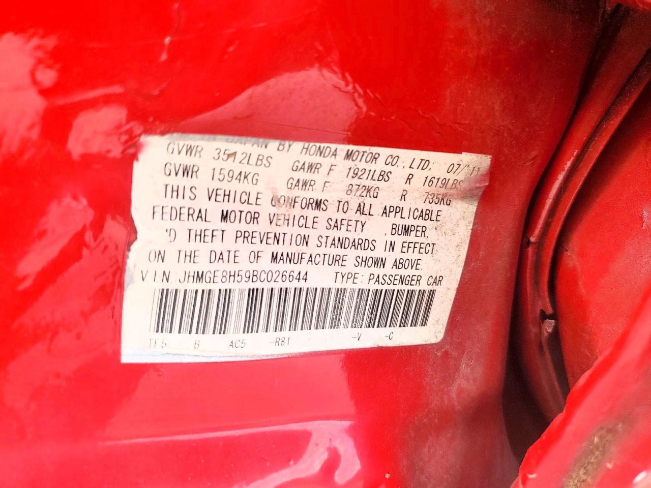 2011 HONDA FIT
