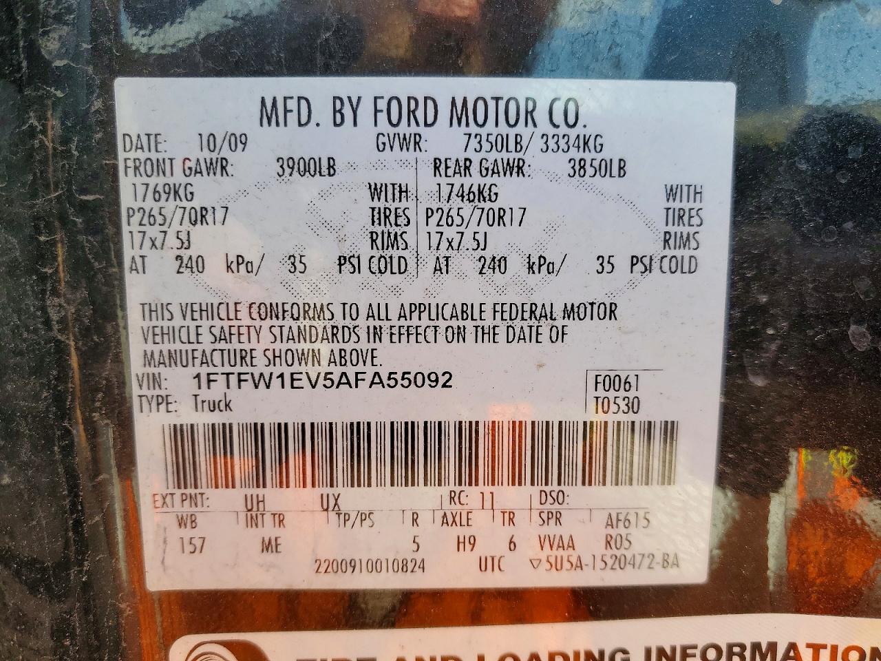 2010 FORD F150