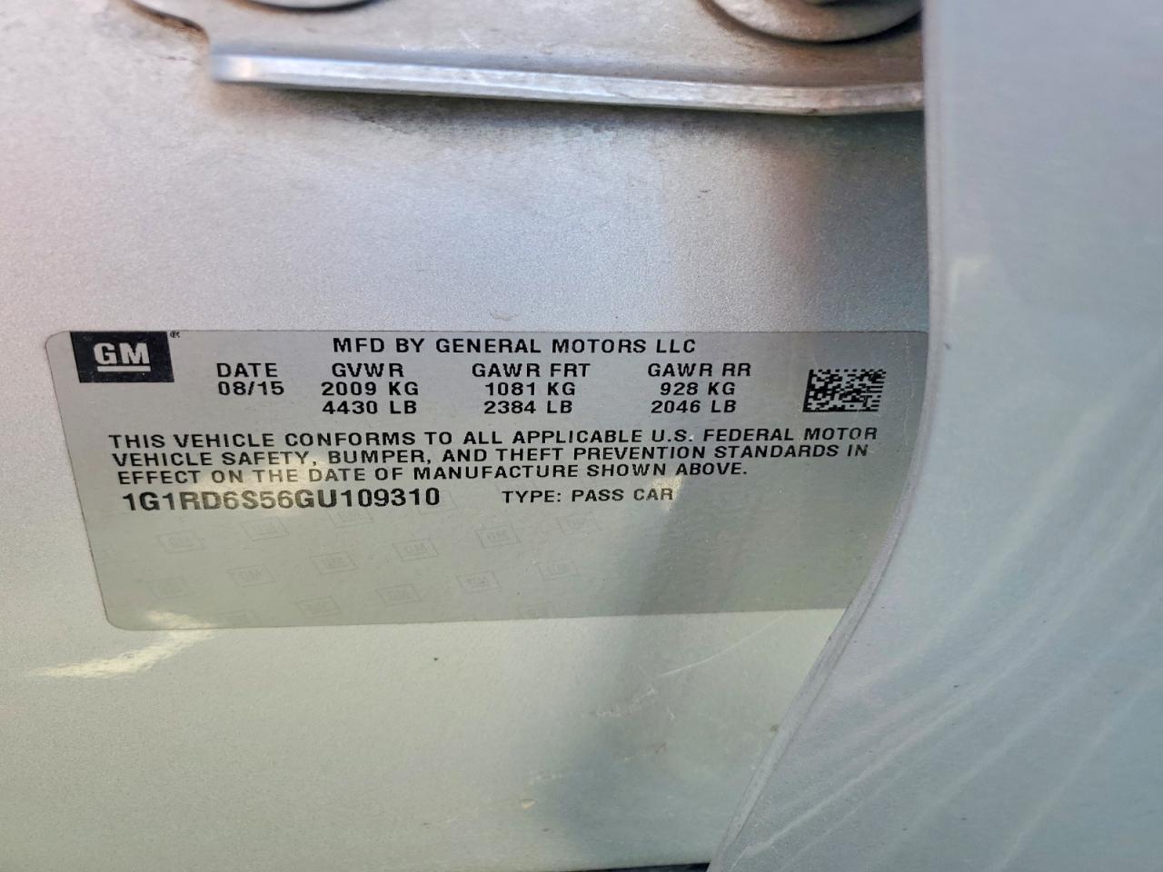 2016 CHEVROLET VOLT
