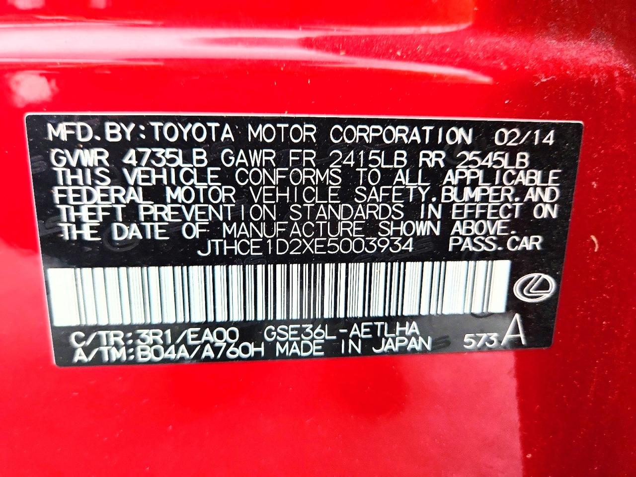 2014 LEXUS IS
