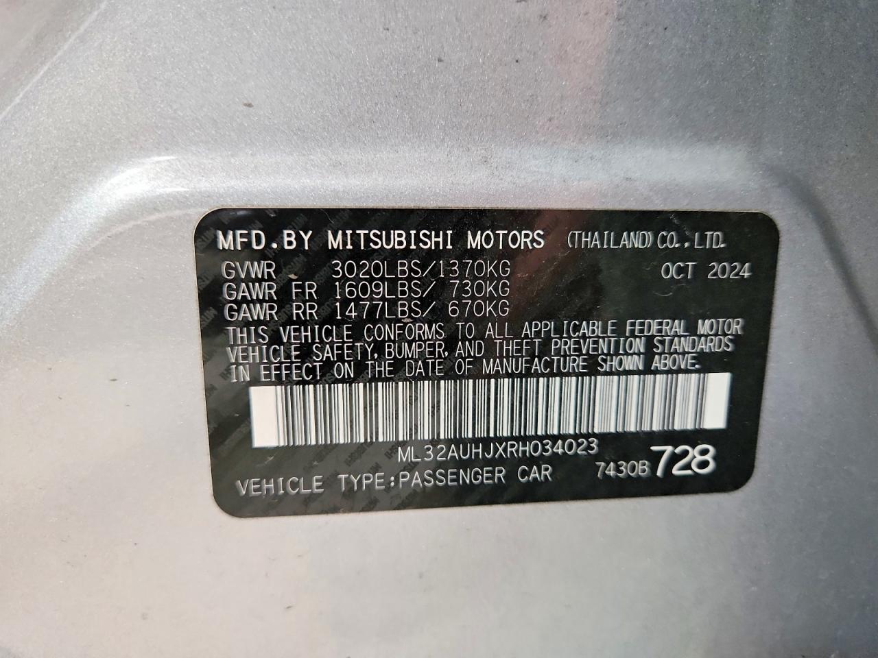 2024 MITSUBISHI MIRAGE