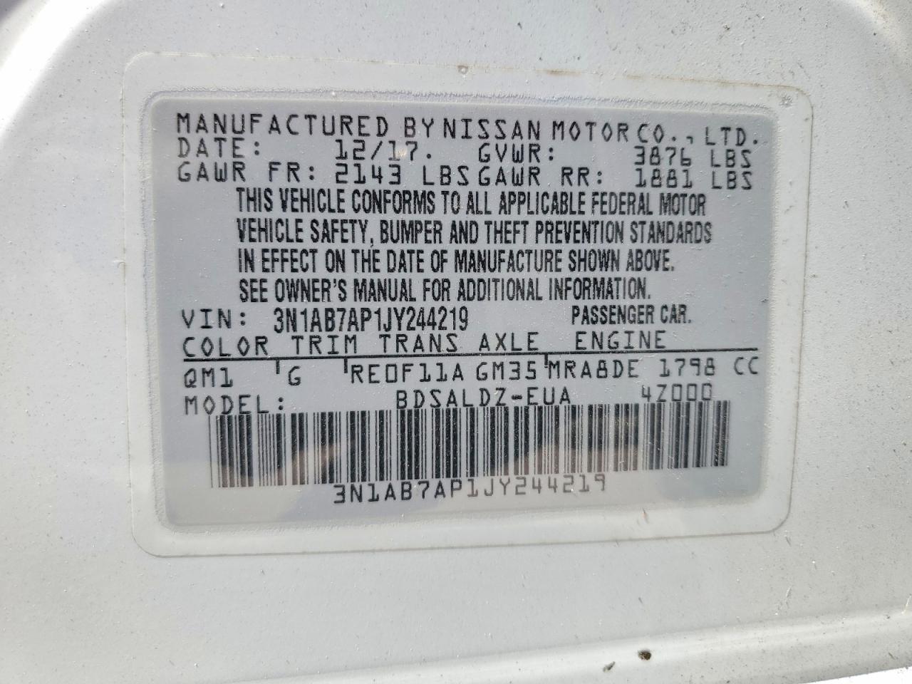 2018 NISSAN SENTRA