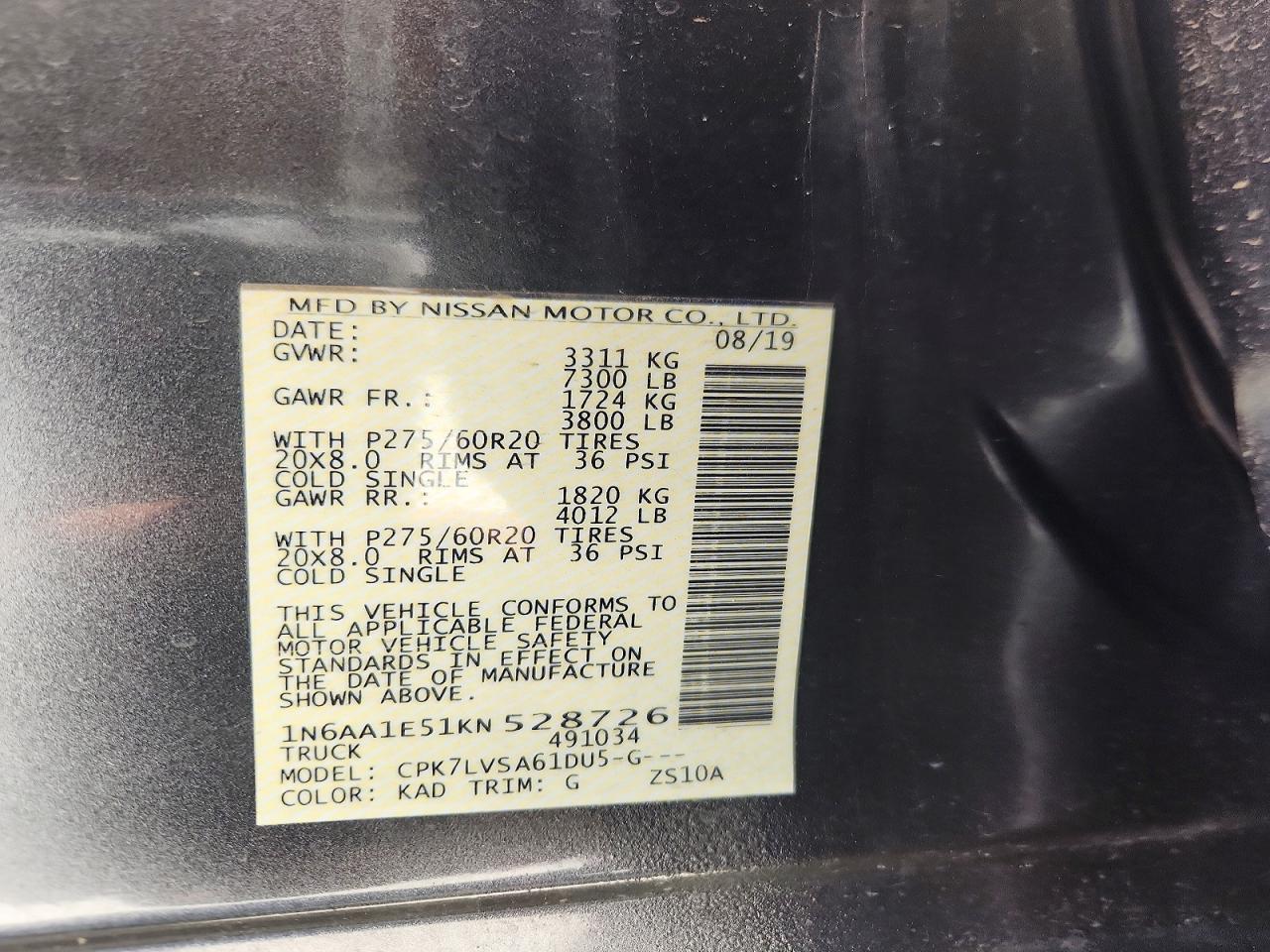 2019 NISSAN TITAN