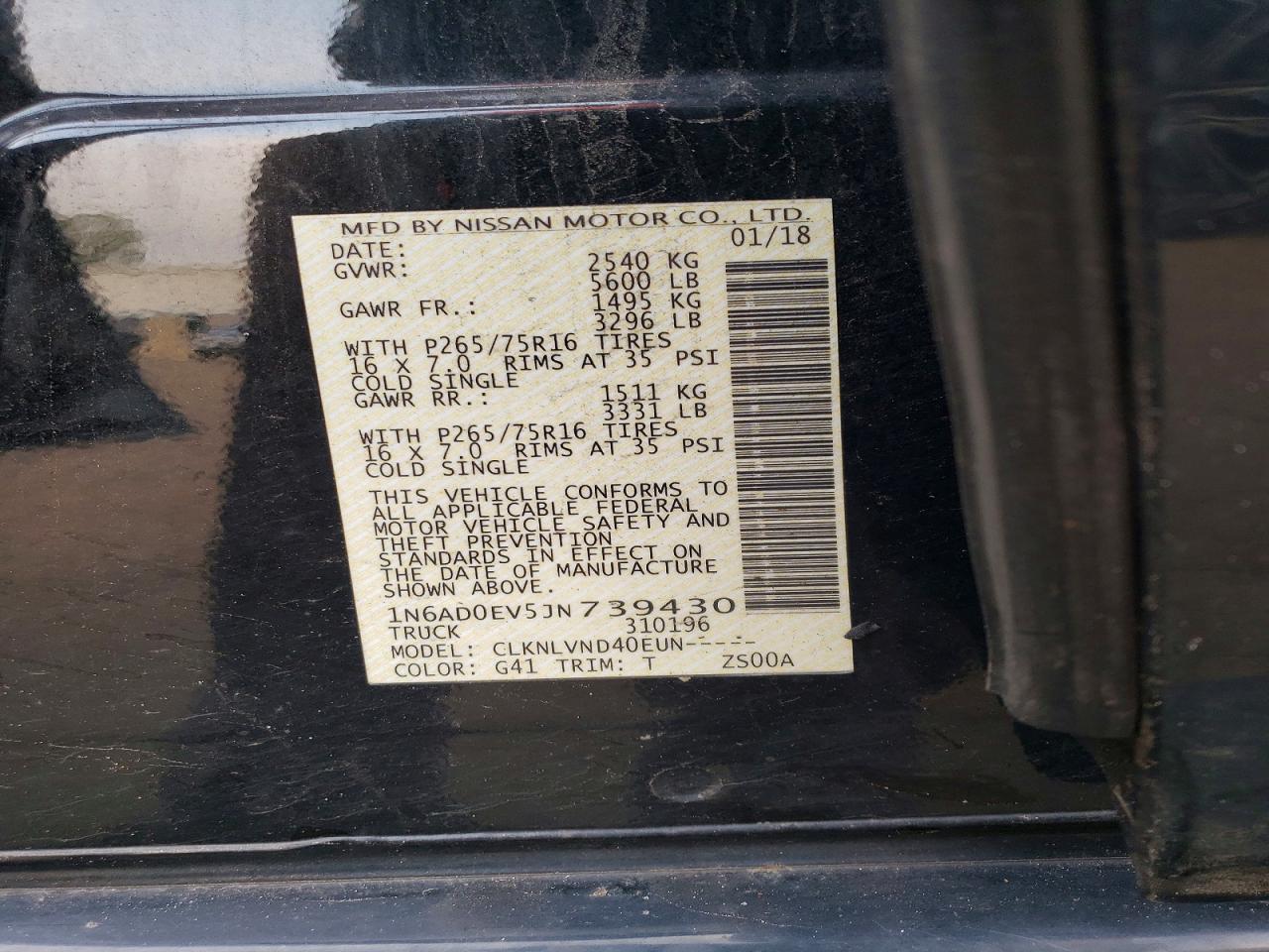 2018 NISSAN FRONTIER