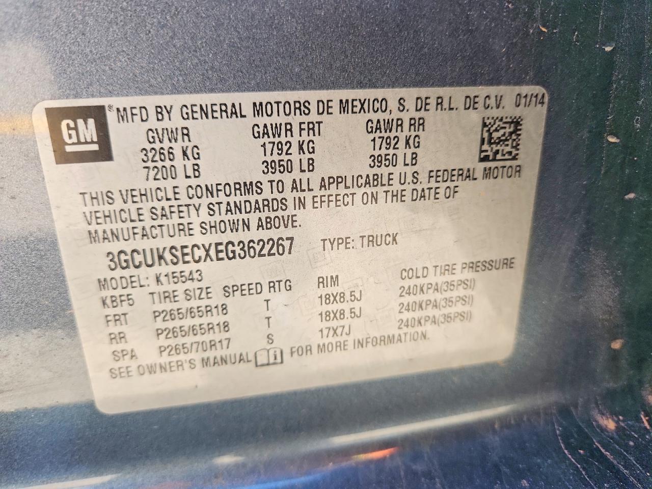 2014 CHEVROLET SILVERADO