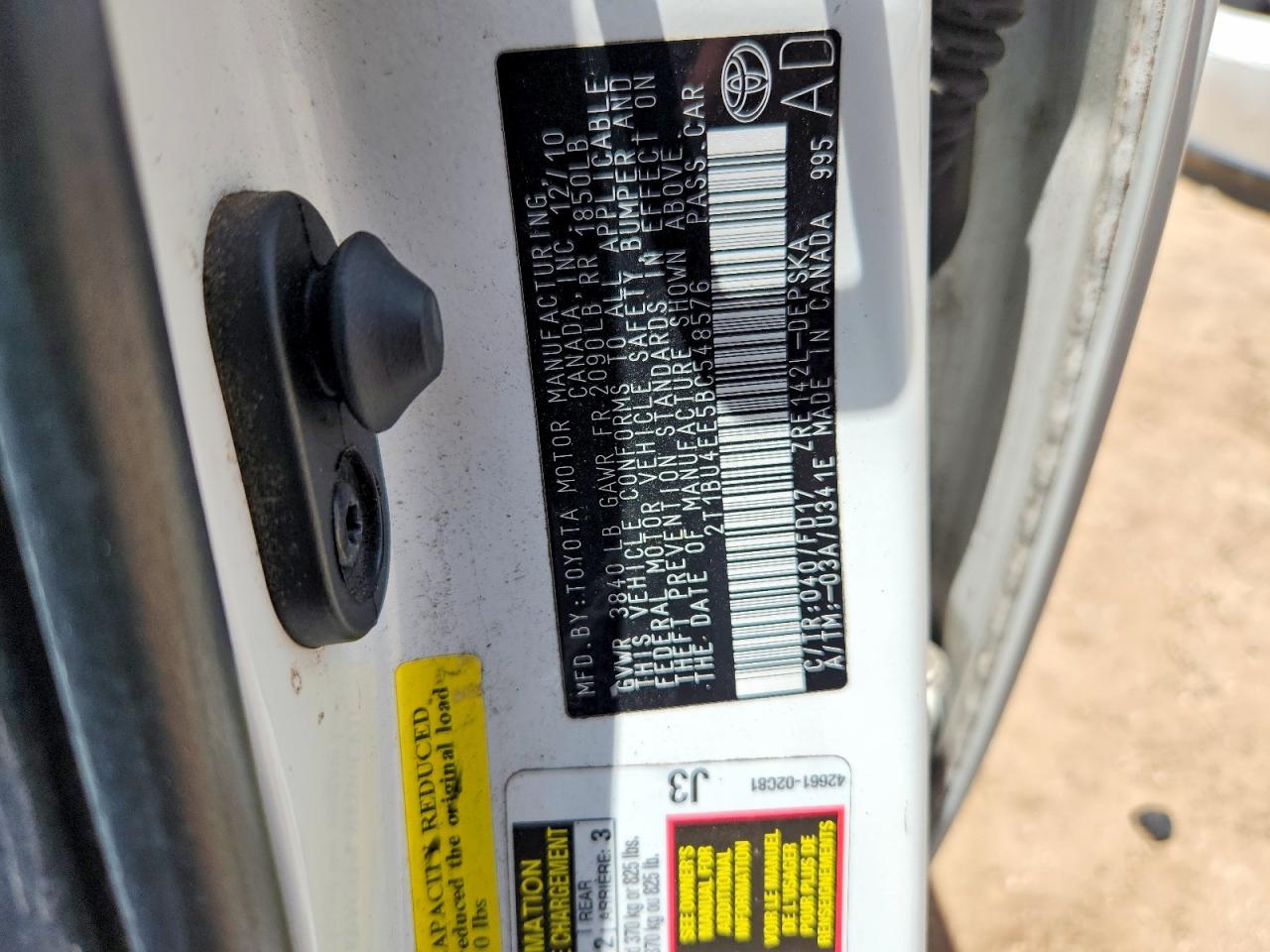 2011 TOYOTA COROLLA