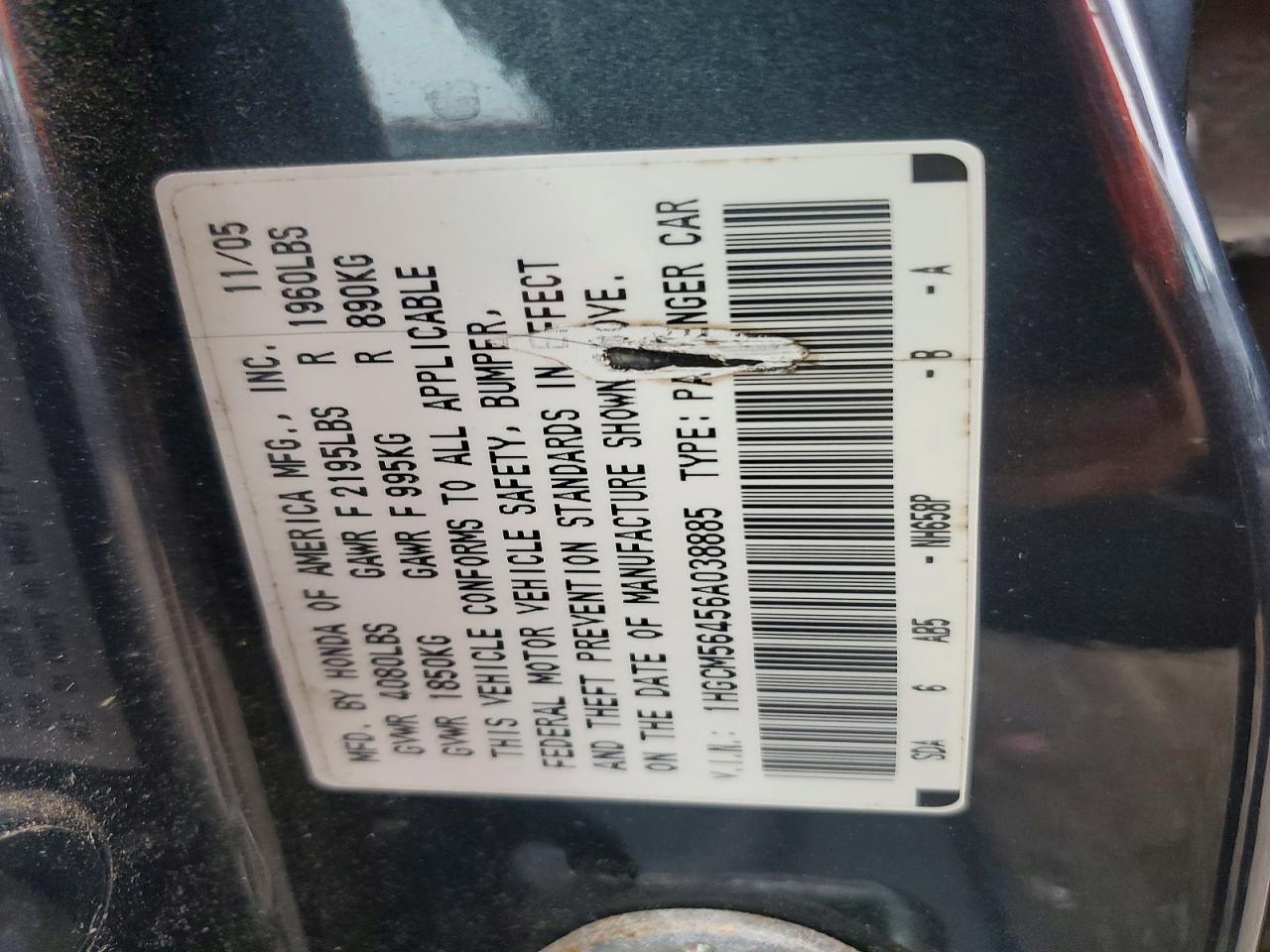 2006 HONDA ACCORD