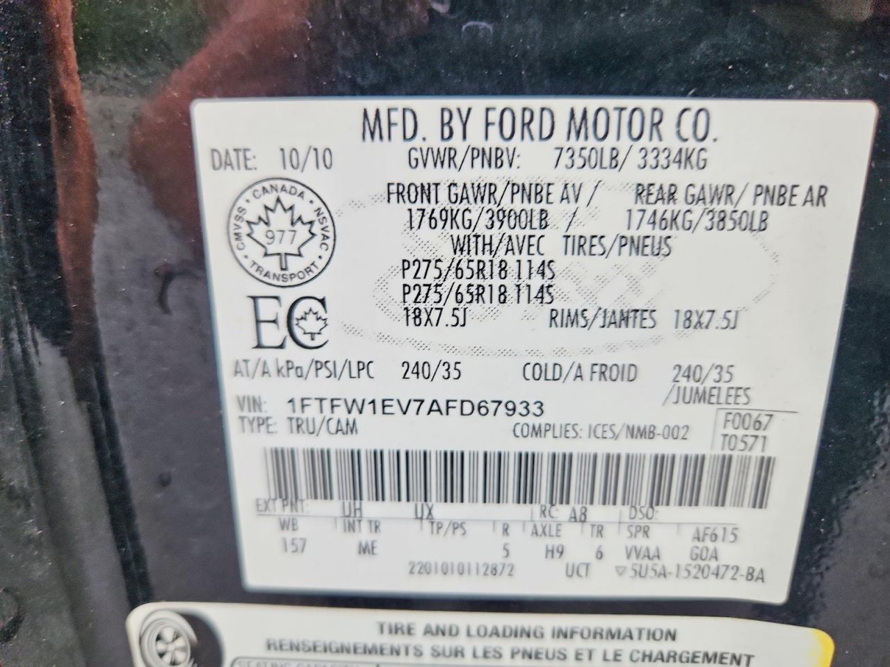2010 FORD F150