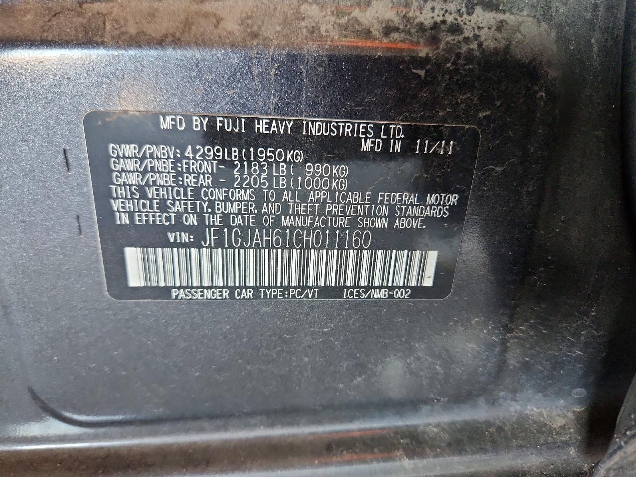 2012 SUBARU IMPREZA