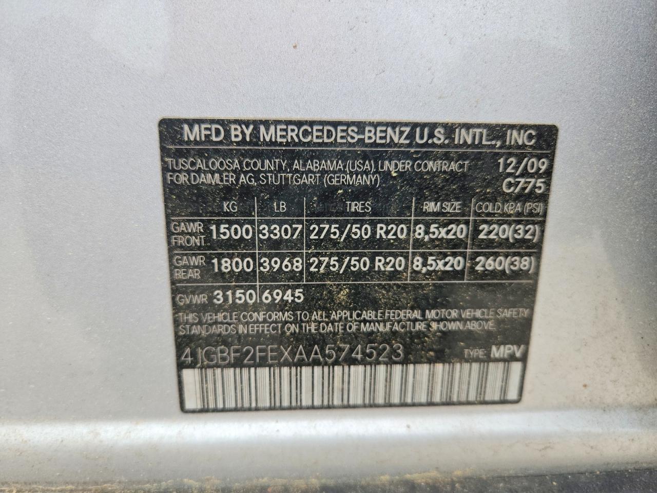 2010 MERCEDES-BENZ GL-CLASS