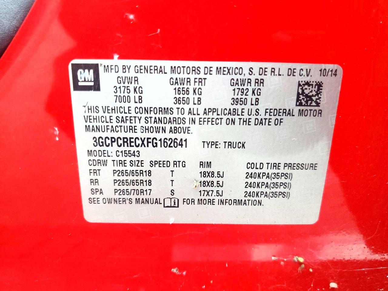 2015 CHEVROLET SILVERADO