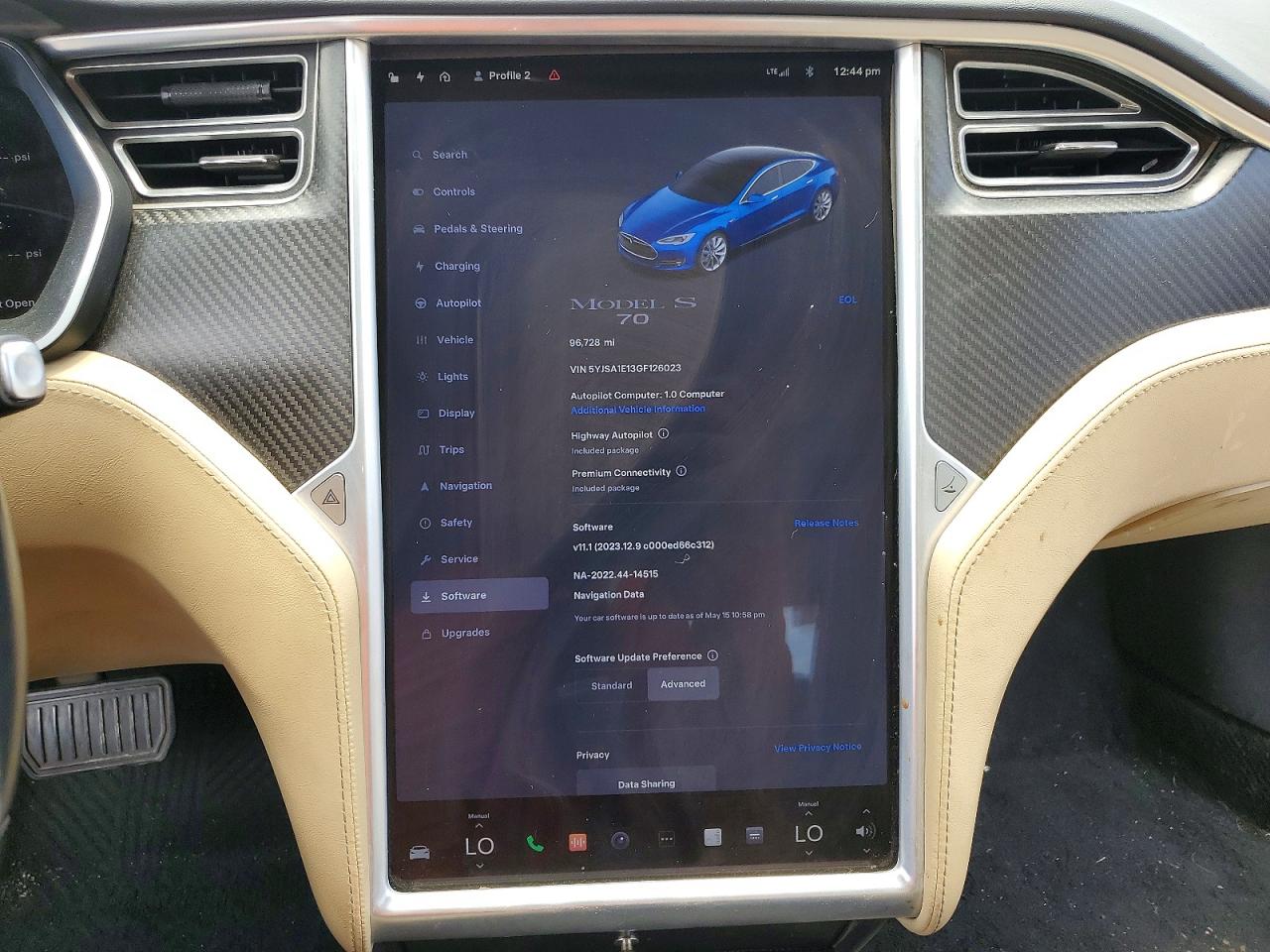 2016 TESLA MODEL S