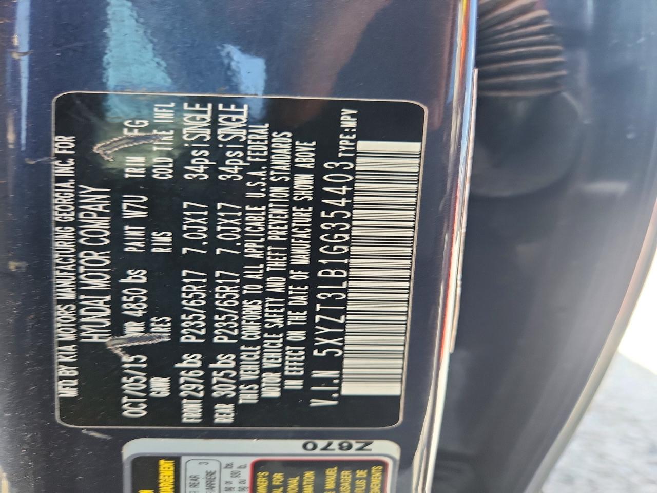 2016 HYUNDAI SANTA FE