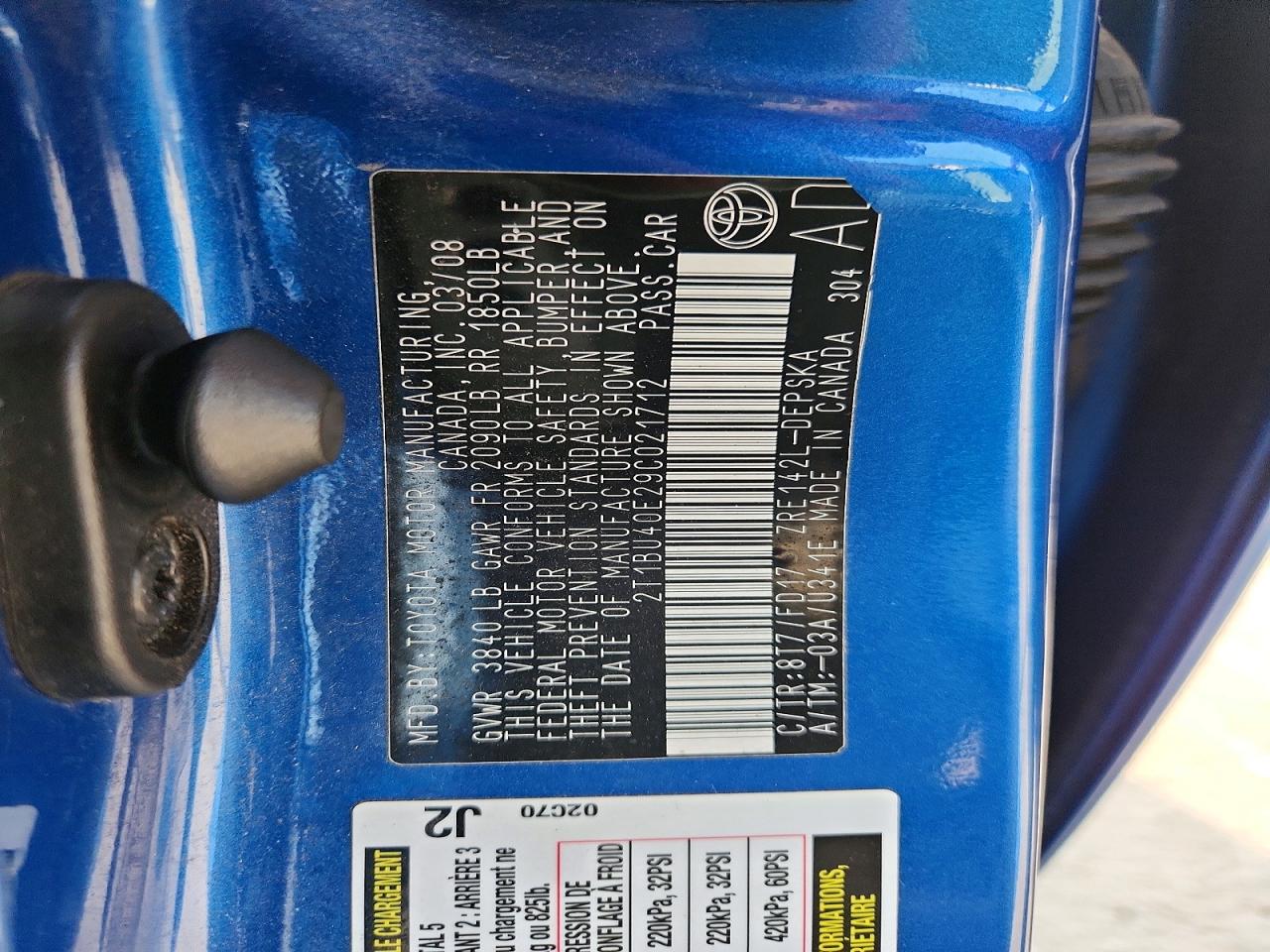 2009 TOYOTA COROLLA