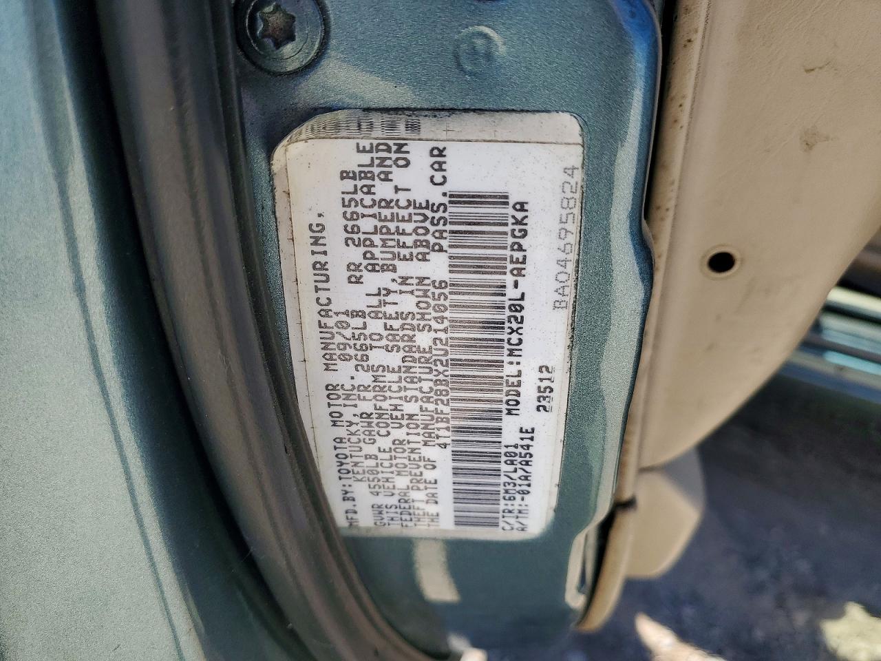 2002 TOYOTA AVALON
