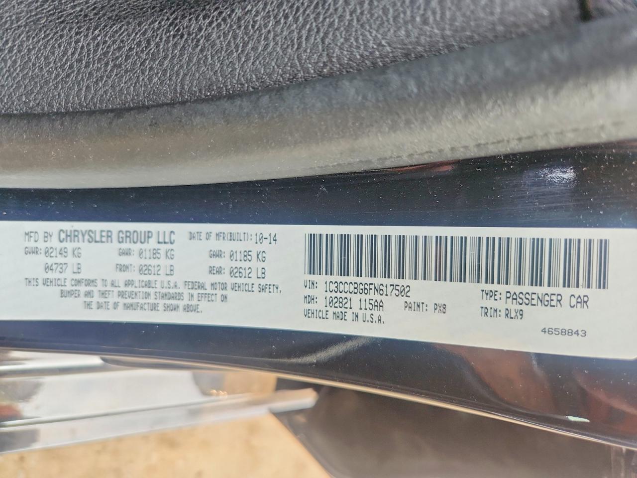 2015 CHRYSLER 200