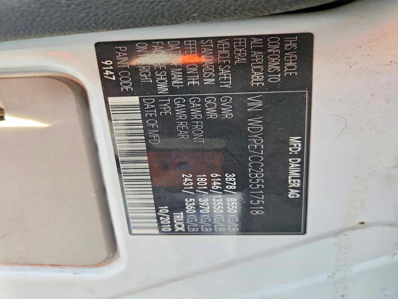 2011 FREIGHTLINER SPRINTER