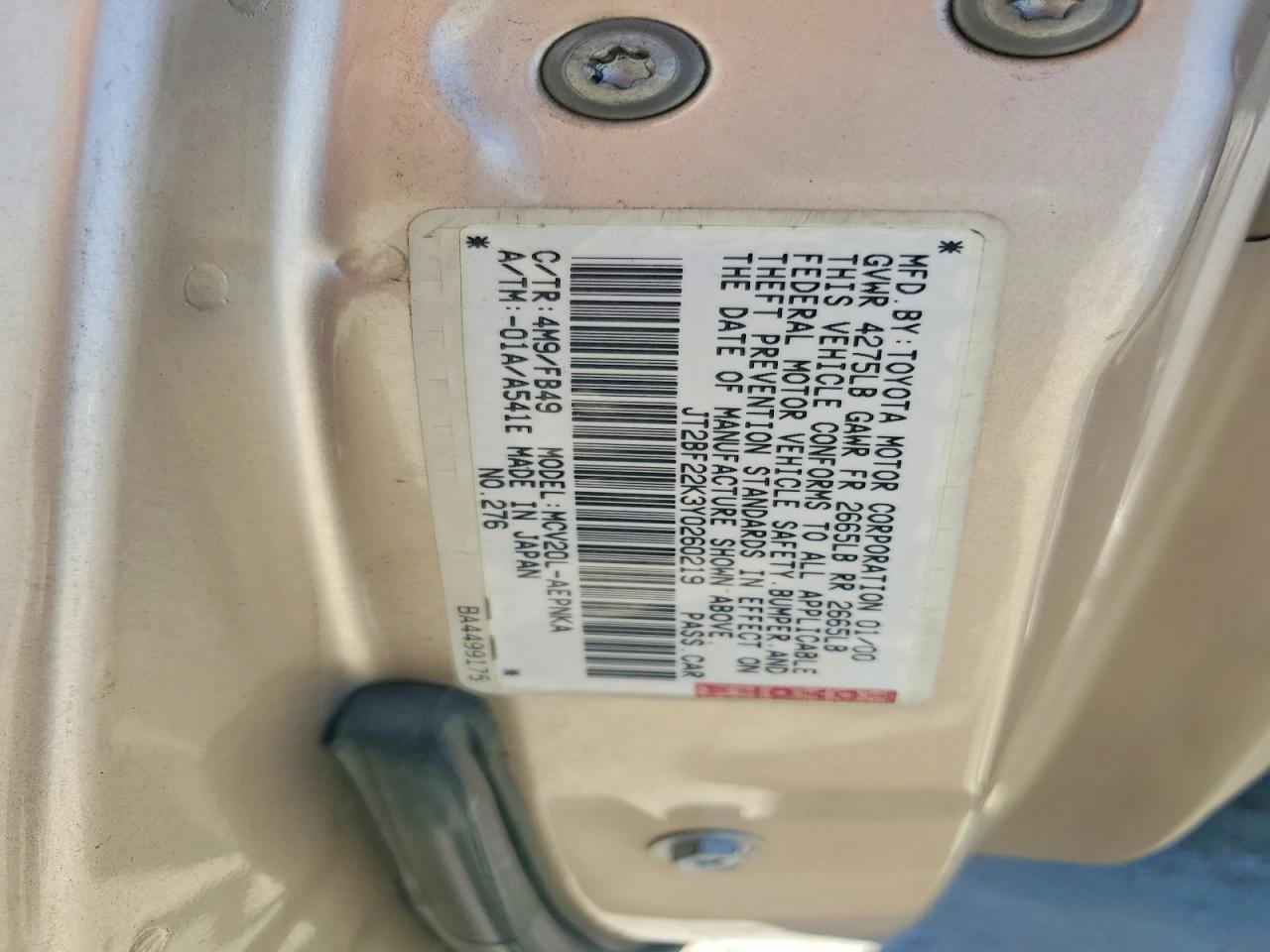 2000 TOYOTA CAMRY