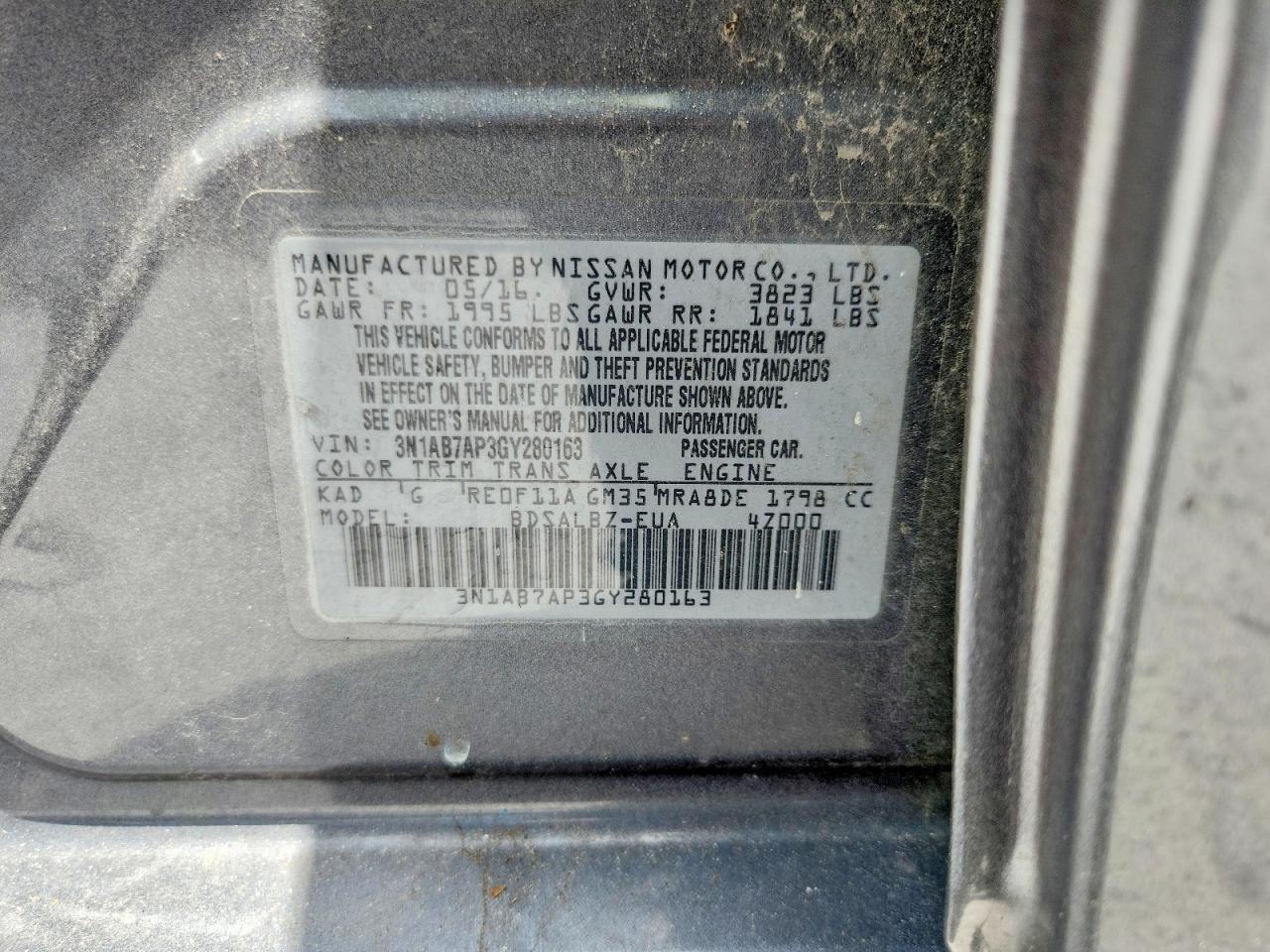 2016 NISSAN SENTRA