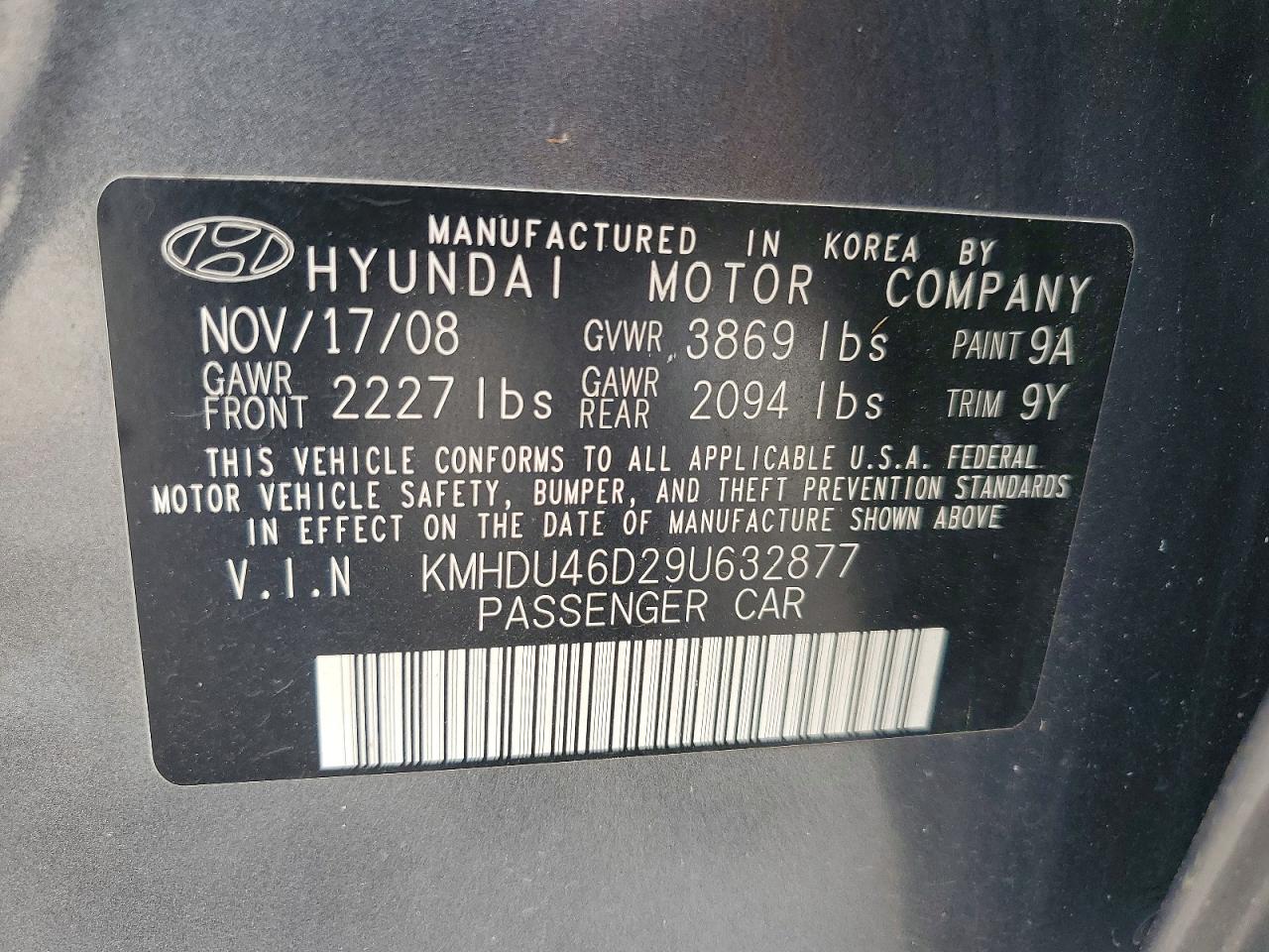 2009 HYUNDAI ELANTRA