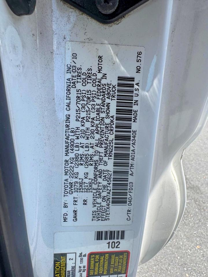 2010 TOYOTA TACOMA