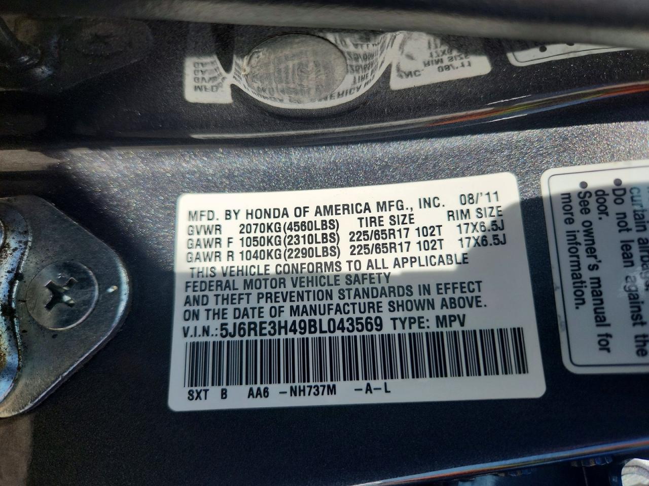 2011 HONDA CRV