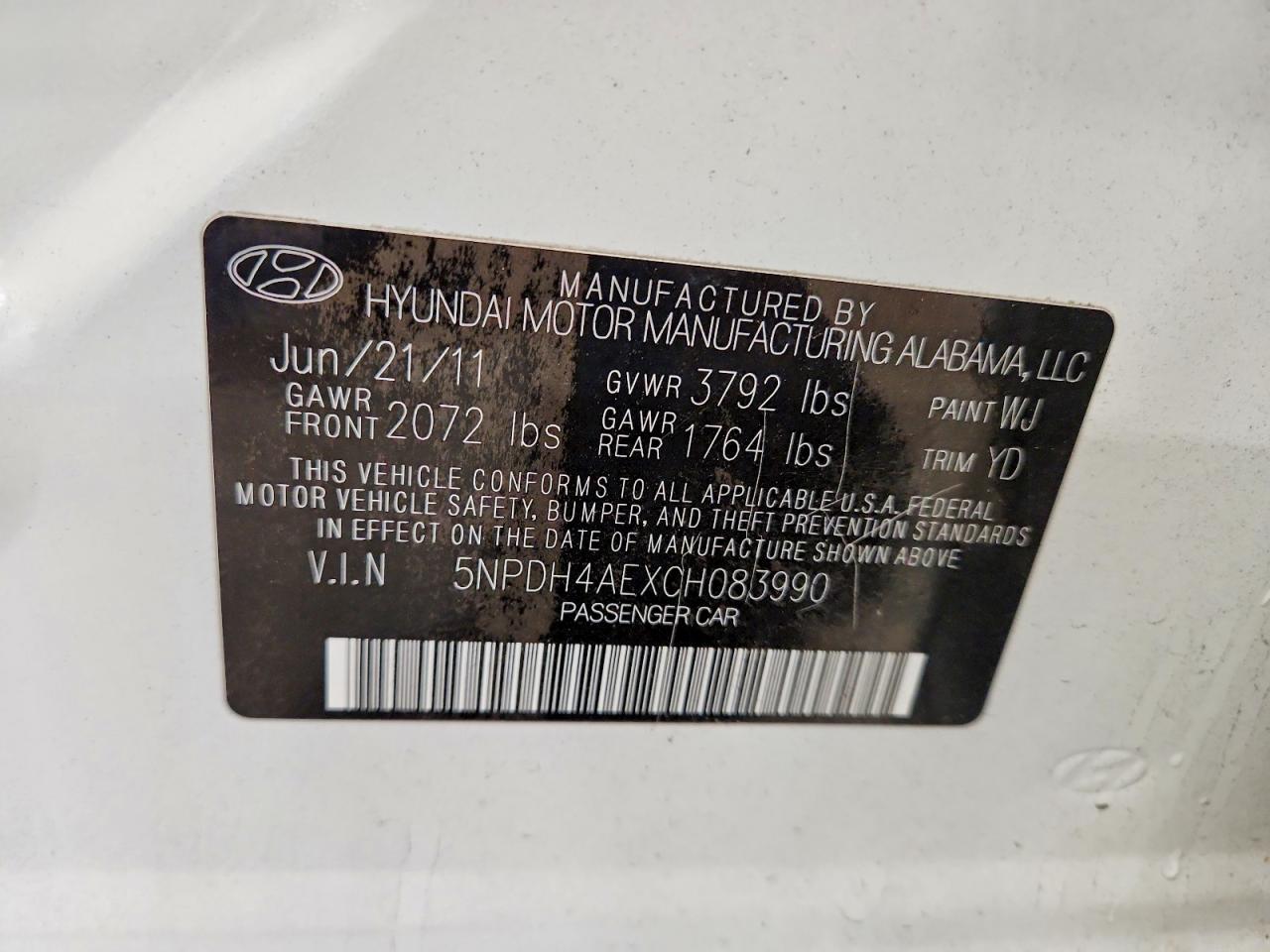 2012 HYUNDAI ELANTRA