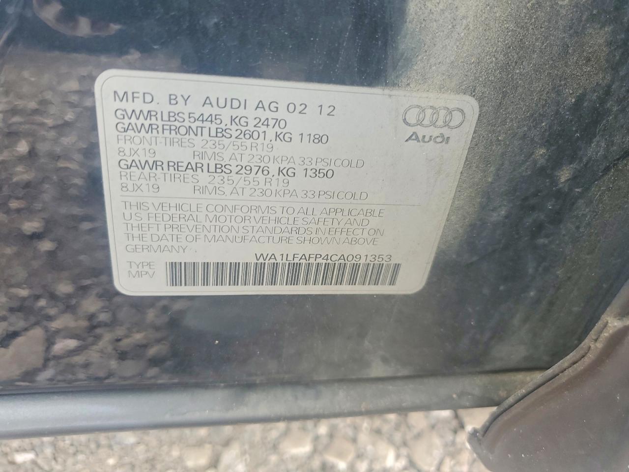 2012 AUDI Q5