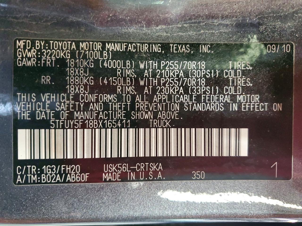 2011 TOYOTA TUNDRA