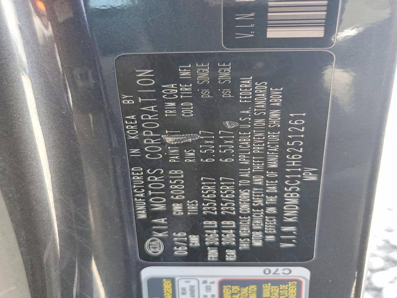 2017 KIA SEDONA