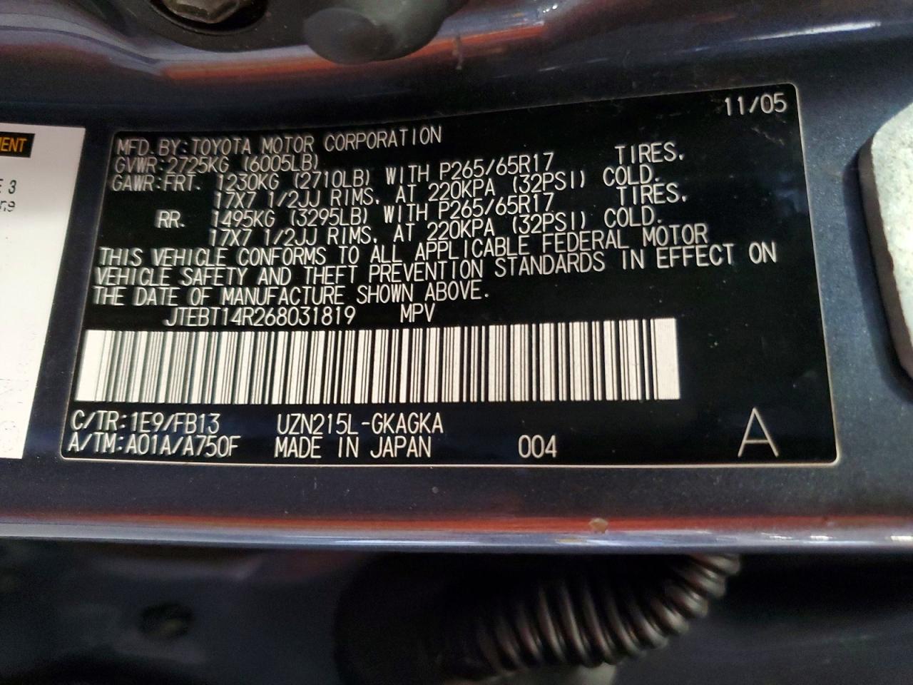 2006 TOYOTA 4RUNNER