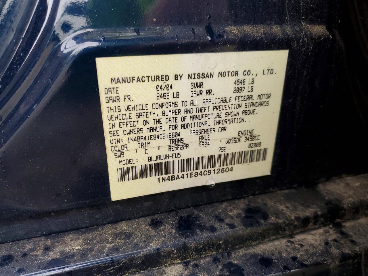 2004 NISSAN MAXIMA