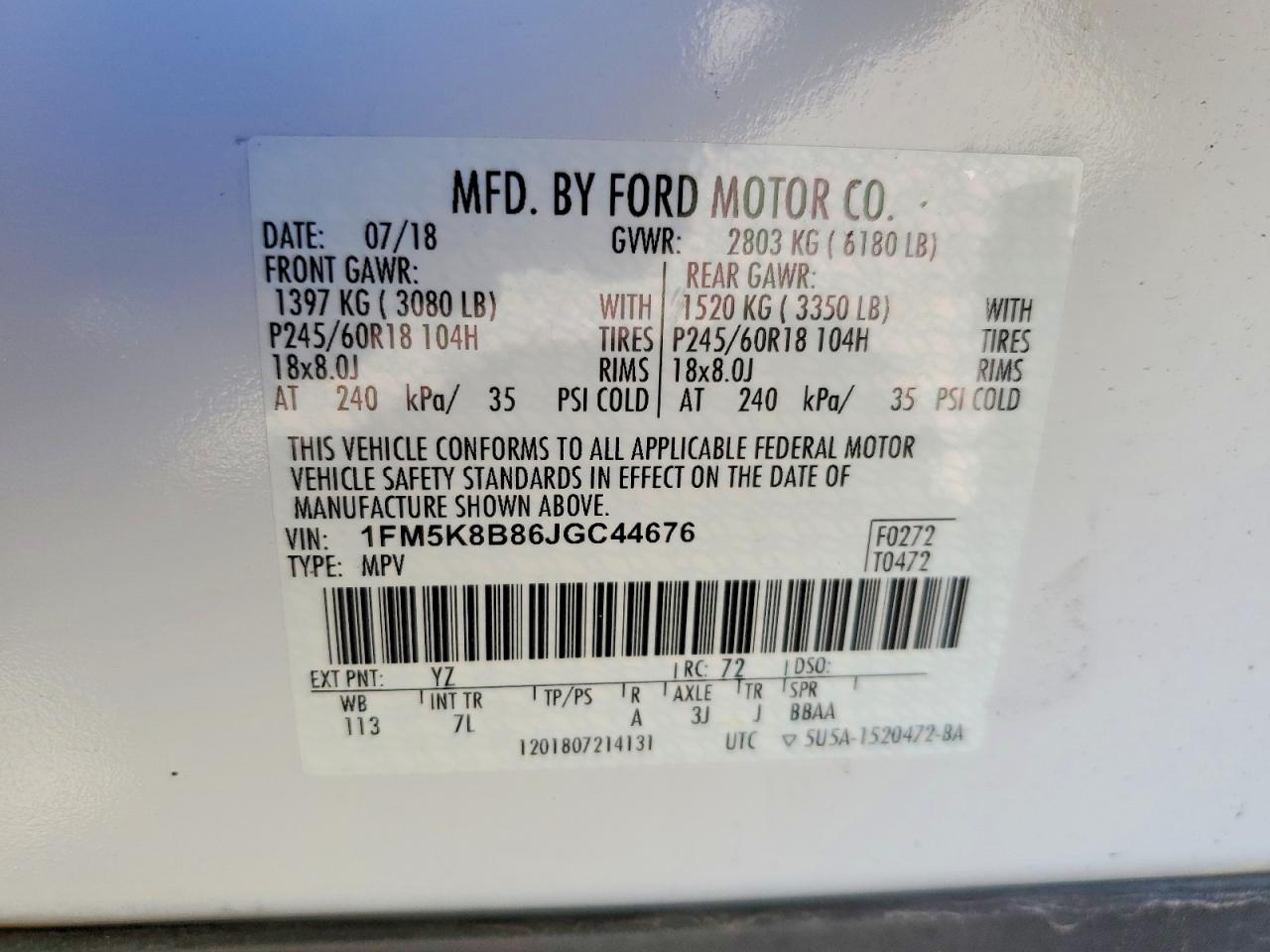 2018 FORD EXPLORER