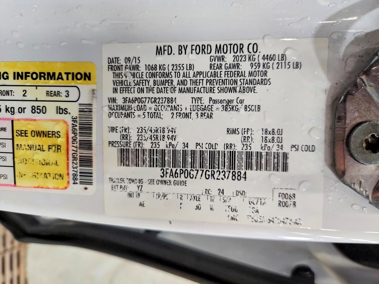 2016 FORD FUSION