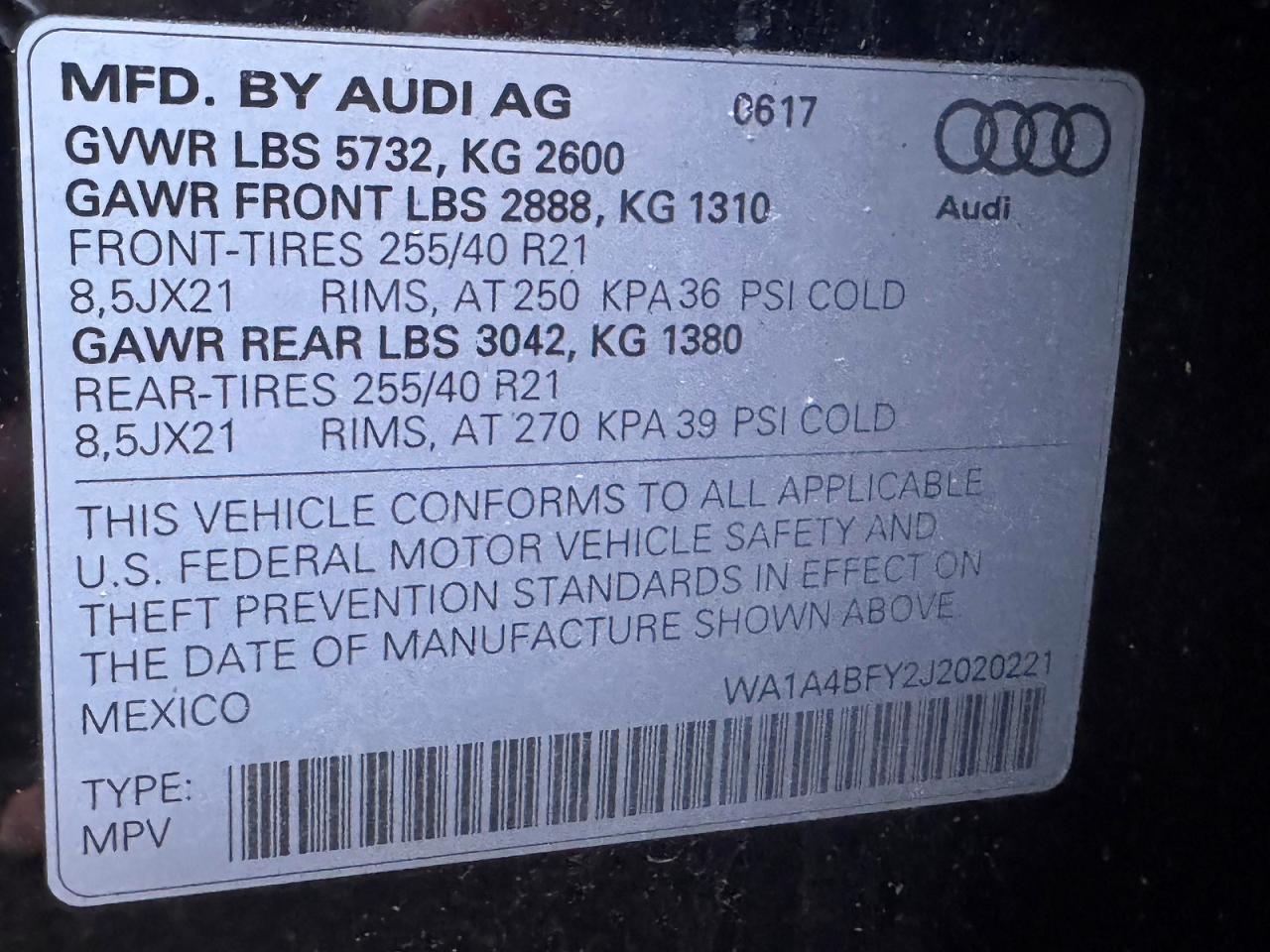 2018 AUDI SQ5