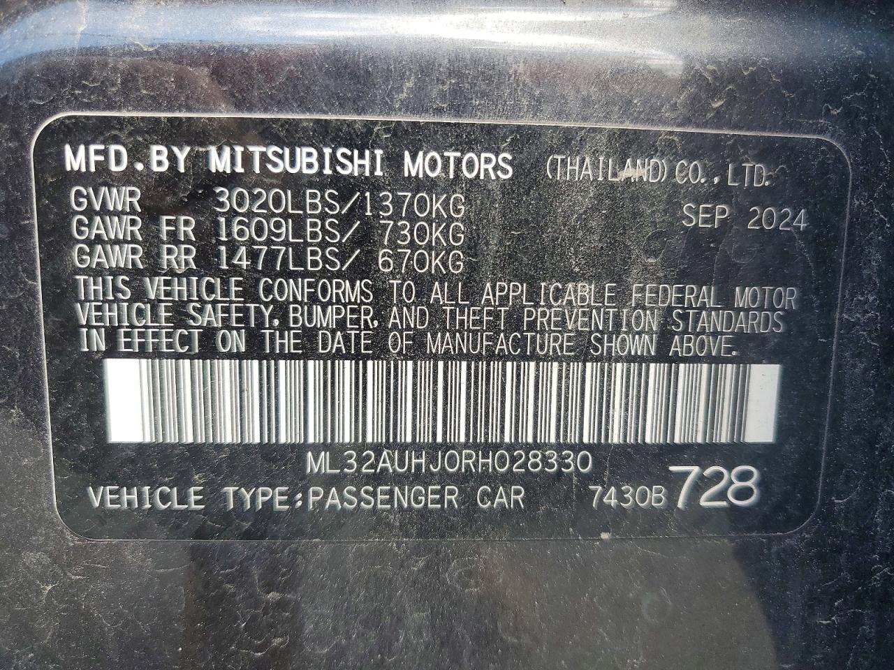 2024 MITSUBISHI MIRAGE