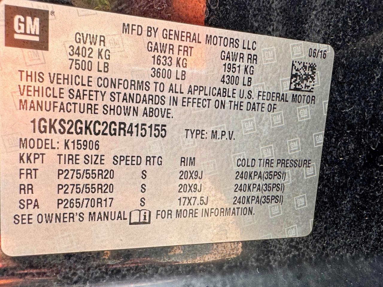 2016 GMC YUKON