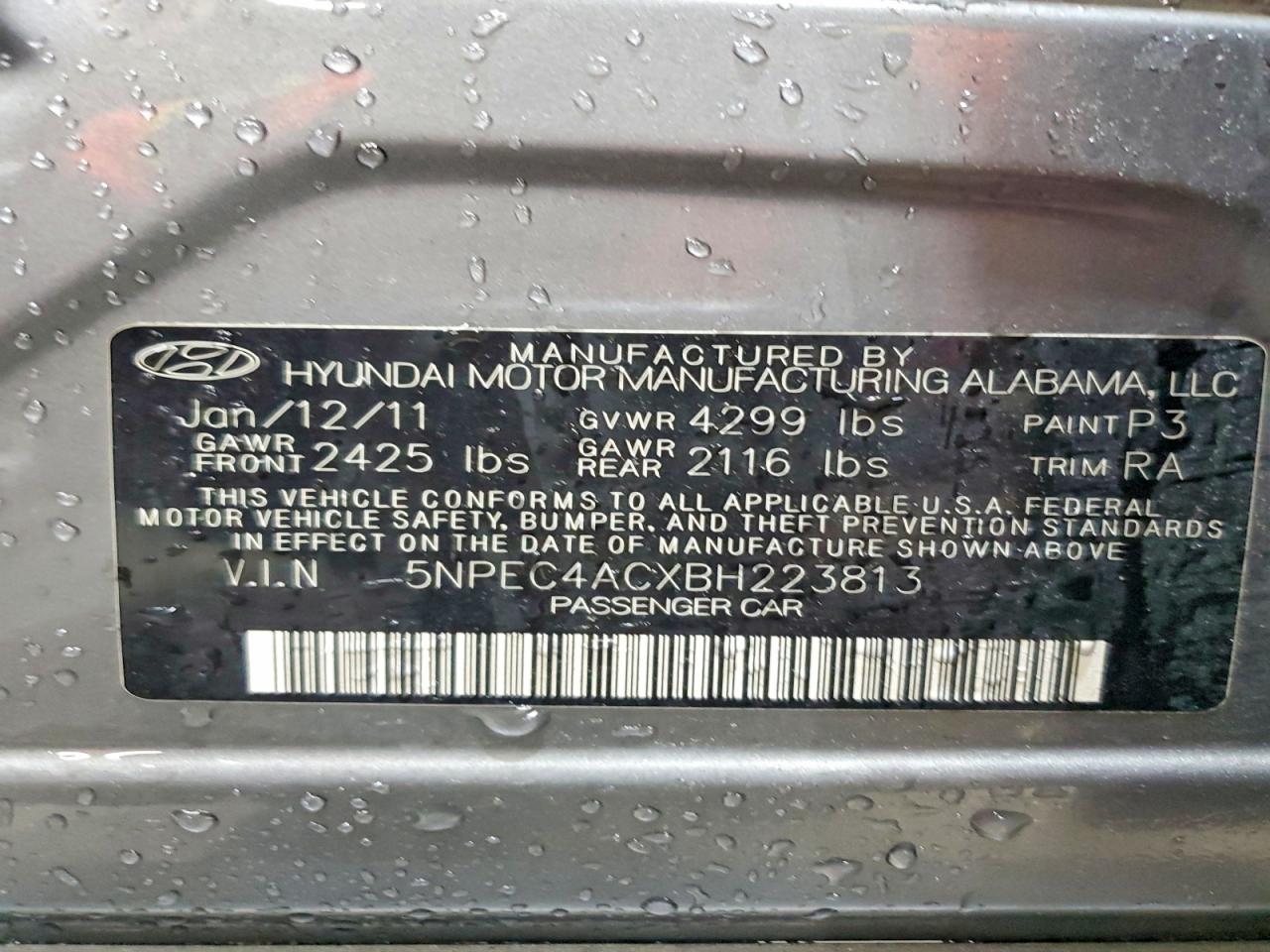 2011 HYUNDAI SONATA