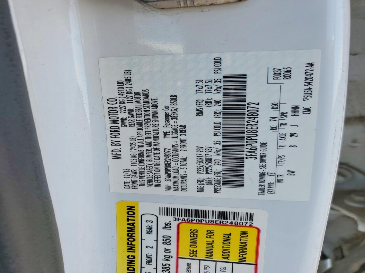 2014 FORD FUSION