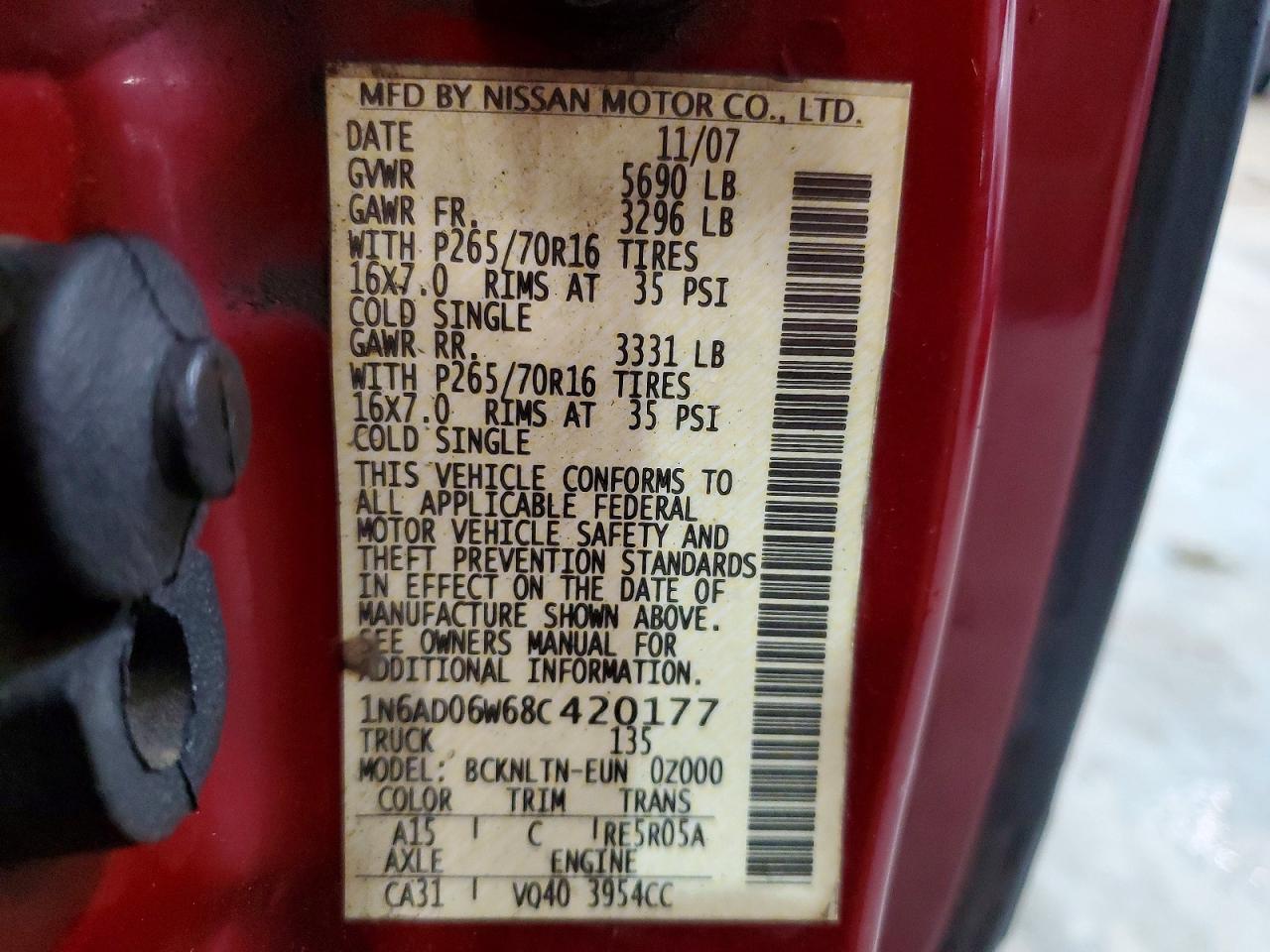 2008 NISSAN FRONTIER